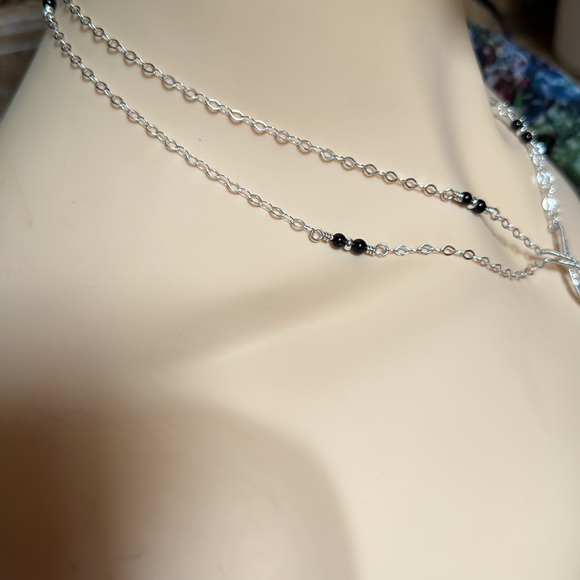 Black Onyx Sterling Silver Necklace-Unique Handcrafted Onyx Sterling Necklace - Picture 7 of 10